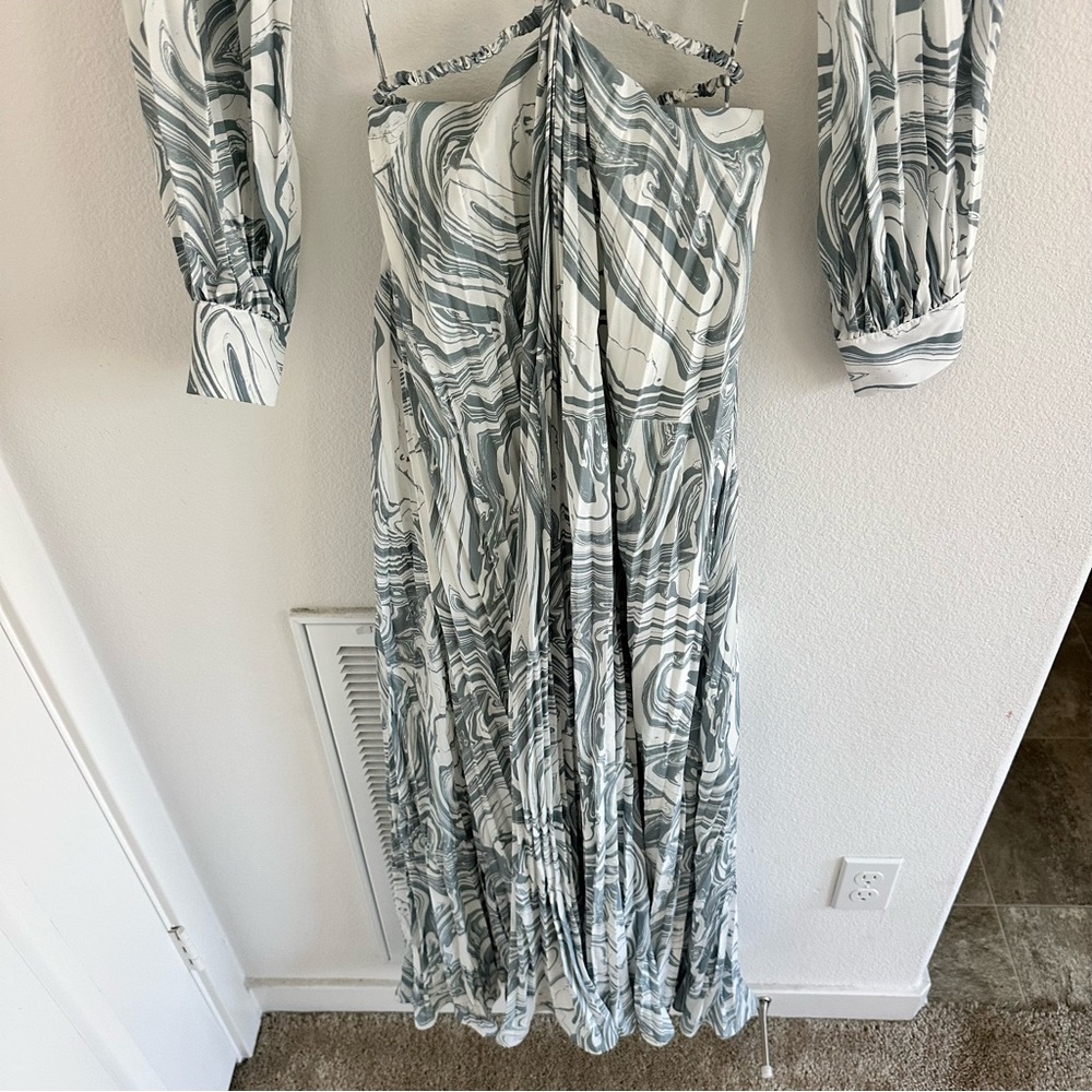 Jonathan Simkhai Priya Swirl Print Waist Cut-Out Dress Size: 2 - Picture 3 of 14
